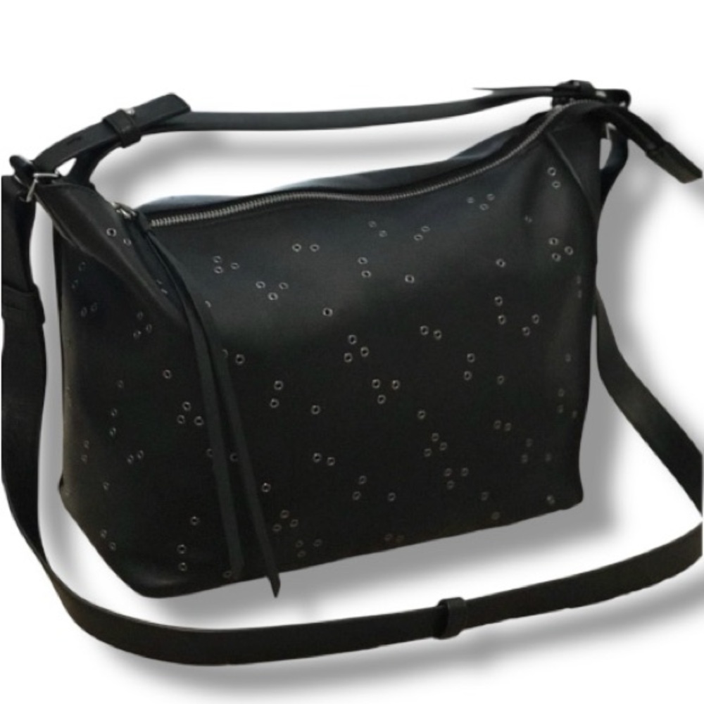 ALLSAINTS Junai Studded Convertible Leather Crossbody Bag In Black